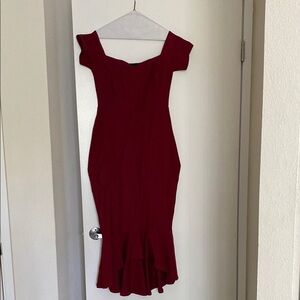 Lulu's Red Sweetheart Bodycon Midi Dress